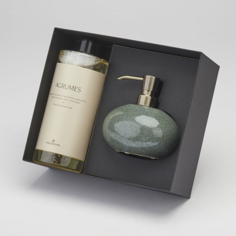 Giftbox Ugo zeepdispenser Forest & Paris zeep Agrumes