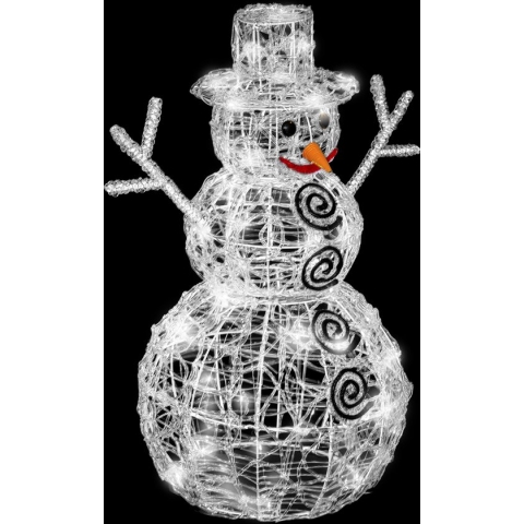 Feeric lights and christmas verlichte sneeuwpop - figuur - 60 cm - 100 leds gekleurd