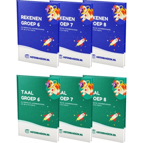 Groep 6 t/m 8 Rekenen en Taal - Bovenbouwpakket - Gegarandeerd betere schoolresultaten -  Oefenboeken.nl