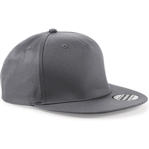Beechfield '5 Panel Snapback Rapper Cap' Grijs