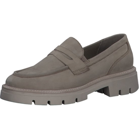 MARCO TOZZI MT Leather sock and Lining Dames Slipper - TAUPE NUBUCK - Maat 38