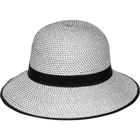 Strandhoed Bucket Hat Dames UV Bescherming UPF50+ Anna Zonnehoed - Maat: 58cm verstelbaar - Kleur: Zwart/Wit