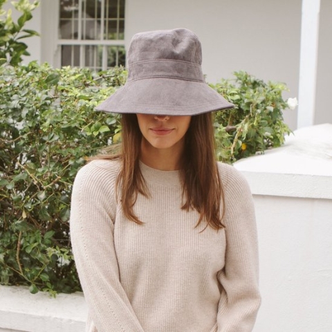 Gabi Bucket Hat Dames Vissershoedje Winter House of Ord - Maat: L/XL: 61cm Kleur: Grijs