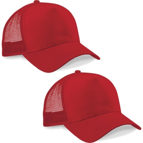 2 pack Beechfield Snapback Trucker Rood