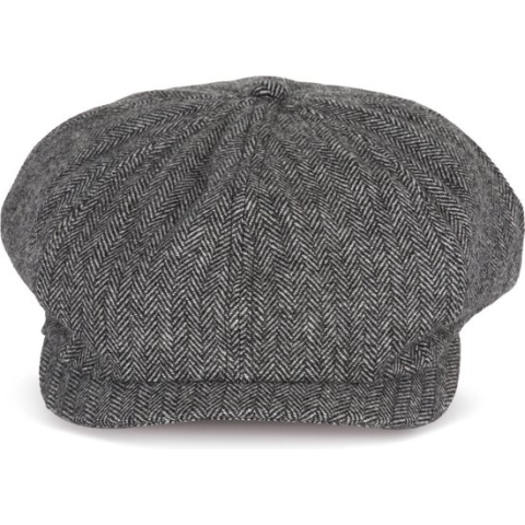 Cap Unisex S/M K-up Herringbone Grey 53% Polyester, 44% Wol, 2% Viscose, 1% Polyamide