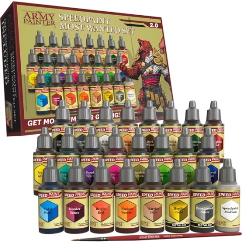 Speedpaint Most Wanted Set 2.0 - Acrylverf Set Uitgebreid Met 24 Flesjes 18ml Kleurenspectrum Van De Speedpaint Starterset - inclusief 1 Basislaag Kwast voor Miniatuur Model Verf