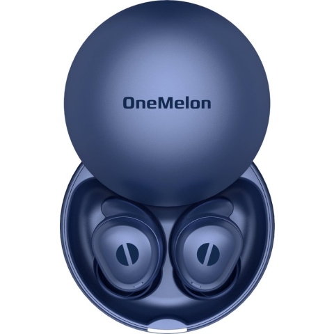 OneMelon Drops - draadloze oordopjes - kleine oordopjes - donkerblauw - bluetooth 5.3 oortjes o.a. voor slapen - ANC en Transparency mode - ENC microfoon - touch bediening - voor iPhone en Android - usb-c - draadloos opladen - slaapoordopjes