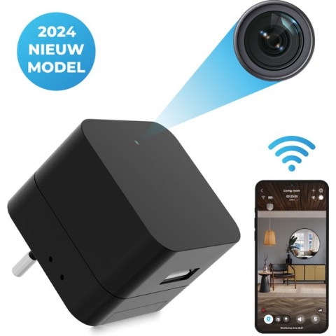 Bastix C1 Spy Camera USB Oplader - 1080P HD Bewegingssensor en Nachtfunctie - Inclusief 64GB Micro SD Kaart