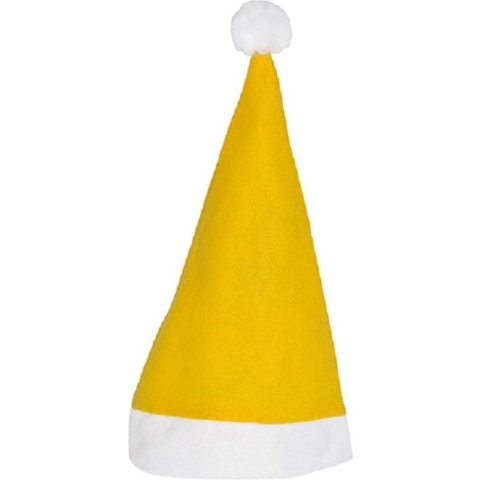 50 Kerstmutsen - one size fits all - GEEL - WIT