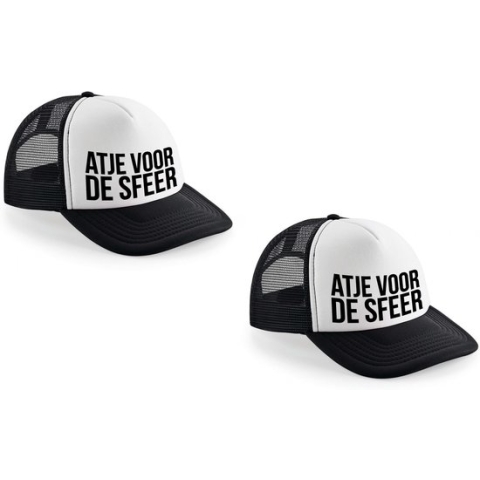 4x stuks atje voor de sfeer snapback cap/ truckers pet voor heren - feest petjes / caps