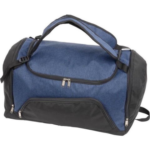 Blauw/zwarte sporttas/weekendtas/rugtas met schoenenvak 55 cm - 45 liter - Fitness/sporttassen - Weekendtassen/reistassen