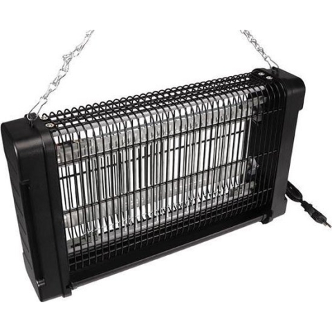 Perel Insectenverdelger voor muggen, vliegen, wespen, hoornaars, elektrisch, uv-led, spanningsrooster 2800 V, uitneembare opvangbak, 80 m², zwart