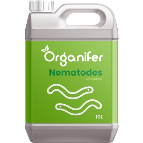 Nematodes - Bodemaaltjes Concentraat - 10 liter voor 10.000m2 - Gebruik bij rozenmoeheid - Wortelaaltjes - Aardappelcysteaaltjes - Bietencysteaaltjes - Voorkomt en geneest - Organifer