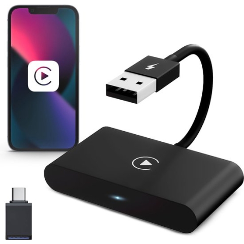Carme Luxe Carplay Dongle - Draadloos Carplay - 2023 Verbeterd Model - Zwart