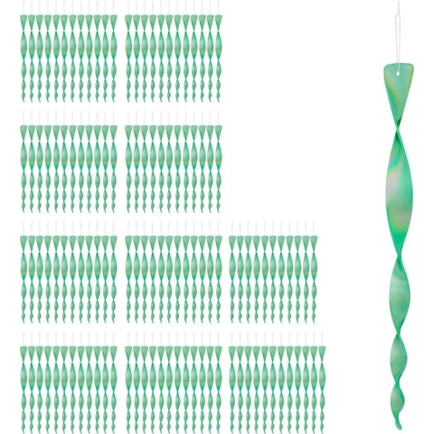 Relaxdays 120 x vogelverschrikker spiraal - windspel vogelwering - vogelverjager – groen