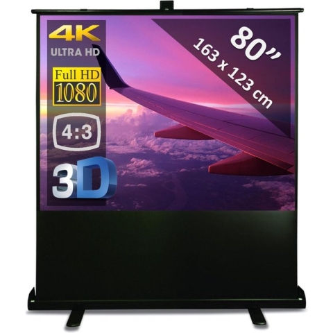 Vloerscherm 80" - 2m03  (floor pull up system) - 163 x 123 cm (4:3) - beamer scherm