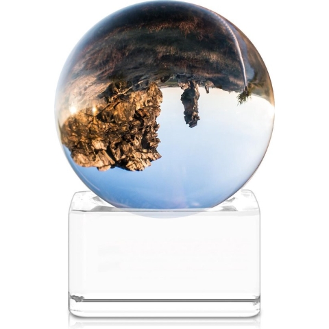 Navaris glazen bol voor fotografie - Fotobol met standaard - Heldere kristallen bal met voet - Lensball Ø 40 mm