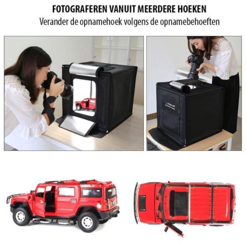 Puluz Professionele Foto Studio Box met LED verlichting 40 x 40 x 40 cm - Inclusief LED verlichting en 6 kleuren achtergronden
