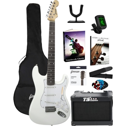 Finesse® Vienna Series Elektrische Gitaar Set inclusief Versterker, Gitaartas, Gitaarband, Stemapparaat, Muurbevestiging, Plectrums en Whammy Bar – Gitaar Kind – Gitaar Volwassenen – Beginner