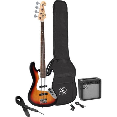 Elektrische basgitaarpakket SX met versterker SB1SK-3TS Sunburst