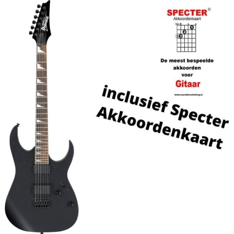Ibanez GRG121DX BKF elektrische gitaar met handige akkoordenkaart