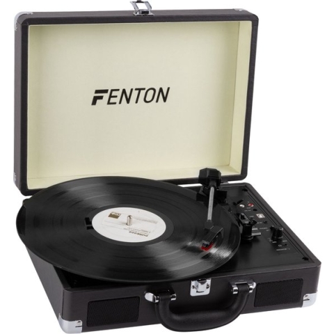 Platenspeler Bluetooth - Fenton RP115C - Retro platenspeler met speakers - Stereo - Zwart