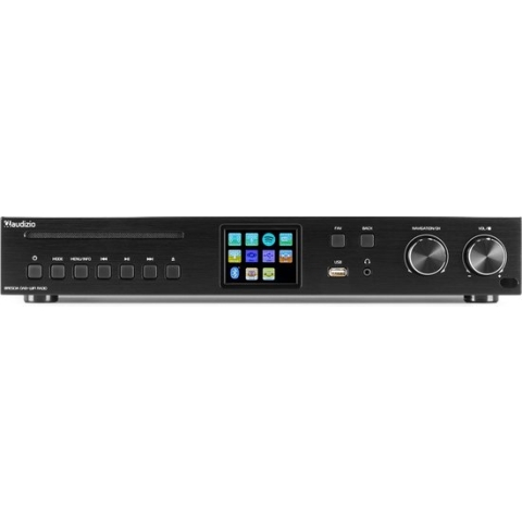 DAB radio met cd speler - Audizio Brescia - Internet radio met wifi, mp3 en 120W versterker - Zwart