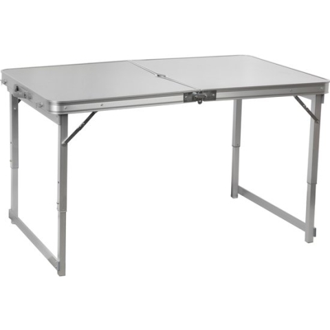 Capture Outdoor, "Camp6 AL-120L" Luxe Inklapbare stabiele Kampeertafel, voor 6 personen, Aluminium, 70x120cm, Aluminium vierkante poten, in de hoogte regelbaar, inklapbaar in een draagbare koffer formaat, met steun voor parasol, …