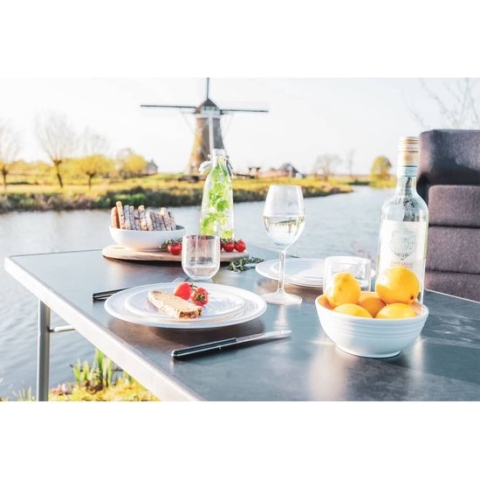 Travellife Barletta Campingtafel Comfort - 100 x 68 cm - Grijs - Weer-, hitte- en krasbestendig - Compact inklapbaar