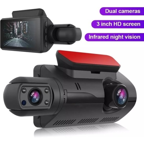 TechU™ Dashcam Voor en Achter Camera – M17 Zwart – Dashboardcamera – Full HD 1080P – 150° Wijdhoeklens – Nachtvisie – Loop recording – Bewegingssensor – G-sensor – Parkeermodus – Incl. Achteruitrijcamera - voor auto