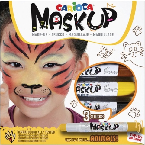 Viltstift carioca make-up dieren ass - 12 stuks