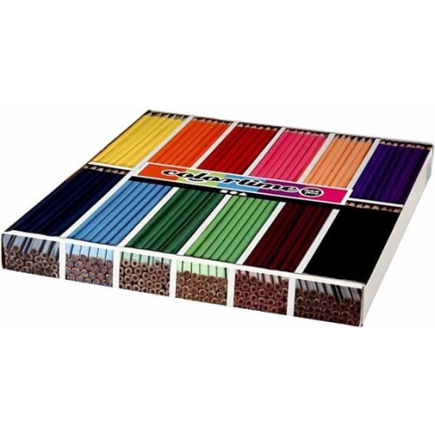 Colortime Kleurpotloden, L: 17,45 cm, vulling 3 mm, diverse kleuren, 12x24 stuk/ 1 doos