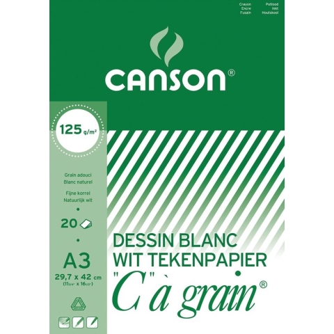 Canson tekenblok C à grain 125 g/m², ft 29,7 x 42 cm (A3) 10 stuks