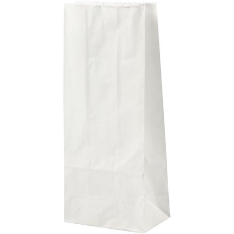 Creotime Papieren zakken, afm 10x6x24 cm, wit, 100 stuks