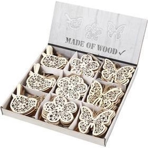 Houten figuren, b: 10 cm, h: 10 cm, 90 stuks, triplex