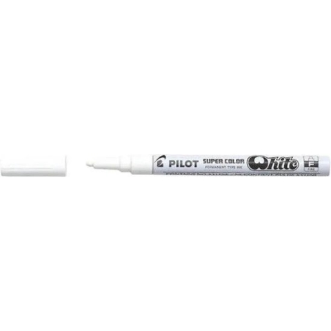 Viltstift pilot super sc-w-f rond 1mm wit - 12 stuks