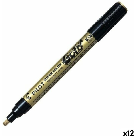 Viltstift pilot super sc-g-m rond 2mm goud - 12 stuks