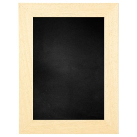 Zwart Schoolbord met Houten Lijst - Blank Ongelakt - 57 x 57 cm - Lijstbreedte: 39 mm - Breed
