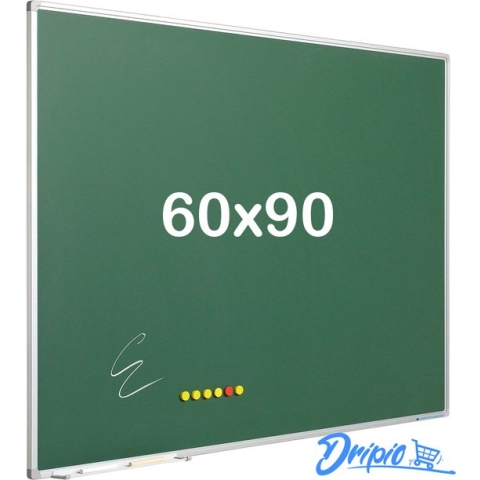 Krijtbord PRO - Magnetisch - Schoolbord - Eenvoudige montage - Geëmailleerd staal - Groen - 60x90cm