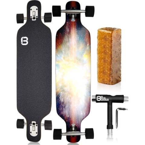 Big Bang Boards® Supernova Longboard – Drop Through Design – Volwassenen – Kinderen – Jongens – Meisjes – Longboard Cruiser – Dropthrough – Longboard – Longboards
