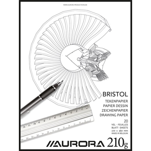 Aurora Tekenblok Bristol 27x36 cm 20 vel 210 grams, 10 stuks