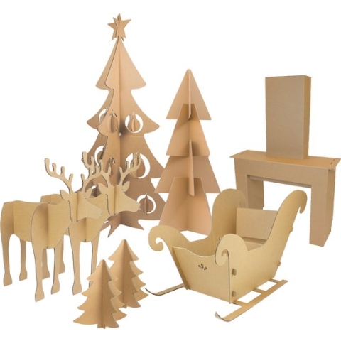 Kartonnen Kerst feestdagenpakket - Kerst decoratie - Scholenpakket - Decoratie voor op school - Voordeelpakket - KarTent