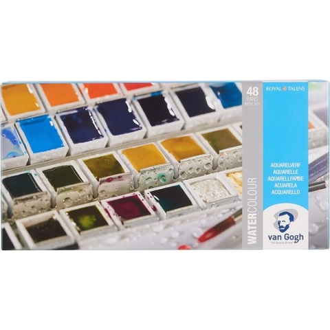 Van Gogh Aquarelverf set in metalen blik met 48 halve Napjes