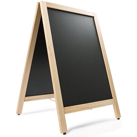 Krijtstoepbord Maple 75 x 135 cm dennenhouten omlijsting - dubbelzijdig reclamebord