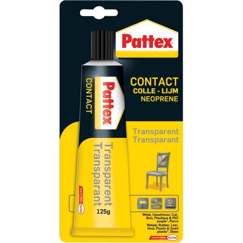 Pattex contactlijm Transparant, tube van 125 g, op blister 12 stuks