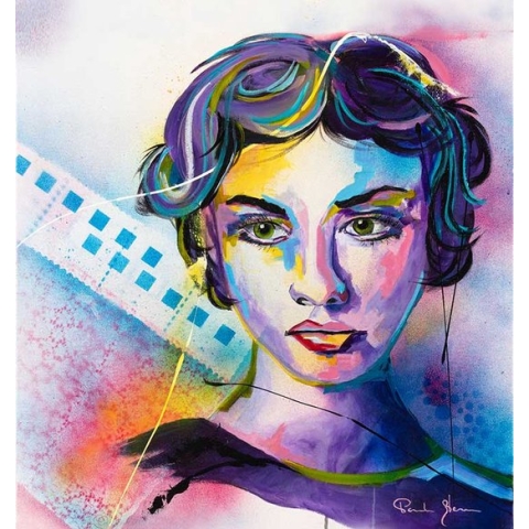 Woman in Purple - Paula Beune - Canvas - 70 x 70 cm