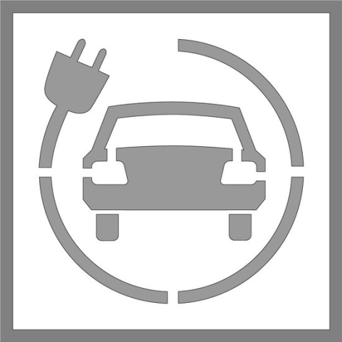 Sjabloon elektrisch laden auto 750 x 750 mm