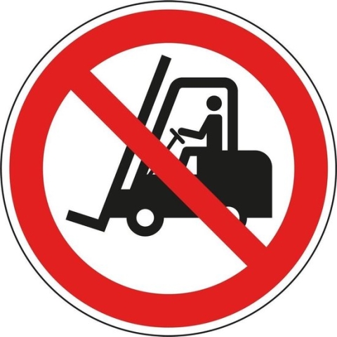Vloersticker verboden voor heftrucks, sterke zelfklevende folie 600 mm