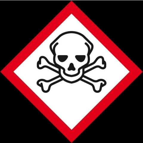 GHS06 giftige stoffen sticker, 500 op rol 26 x 26 mm - 500 per rol