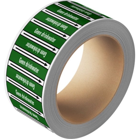 Geen drinkwater leidingmarkering op rol, 25 meter 126 mm